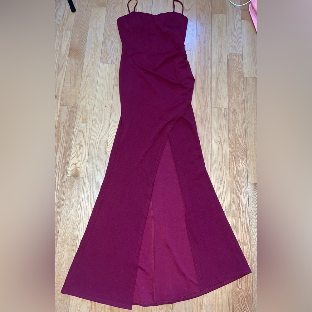 Elegant Burgundy Windsor Evening Gown